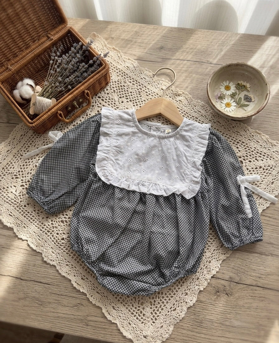 Lattice Check romper