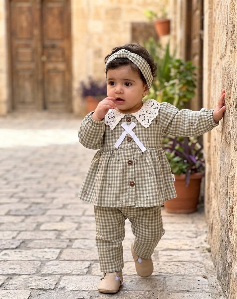 Moss & Check Co-ord Set