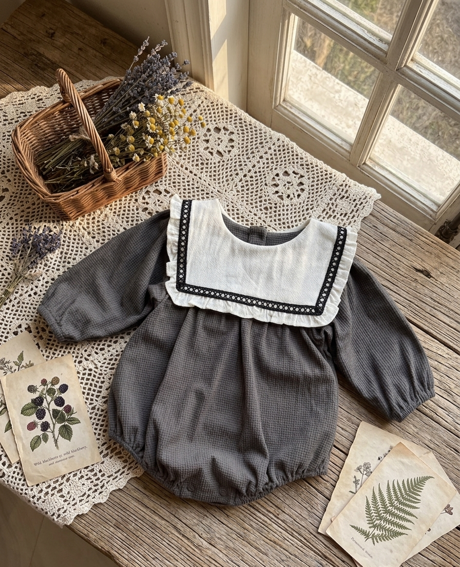 Noir Waffle romper