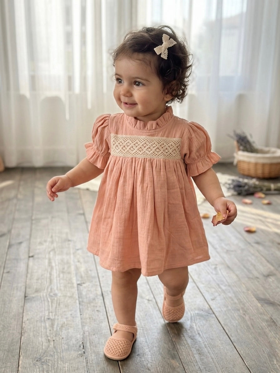 Peach Oak frock
