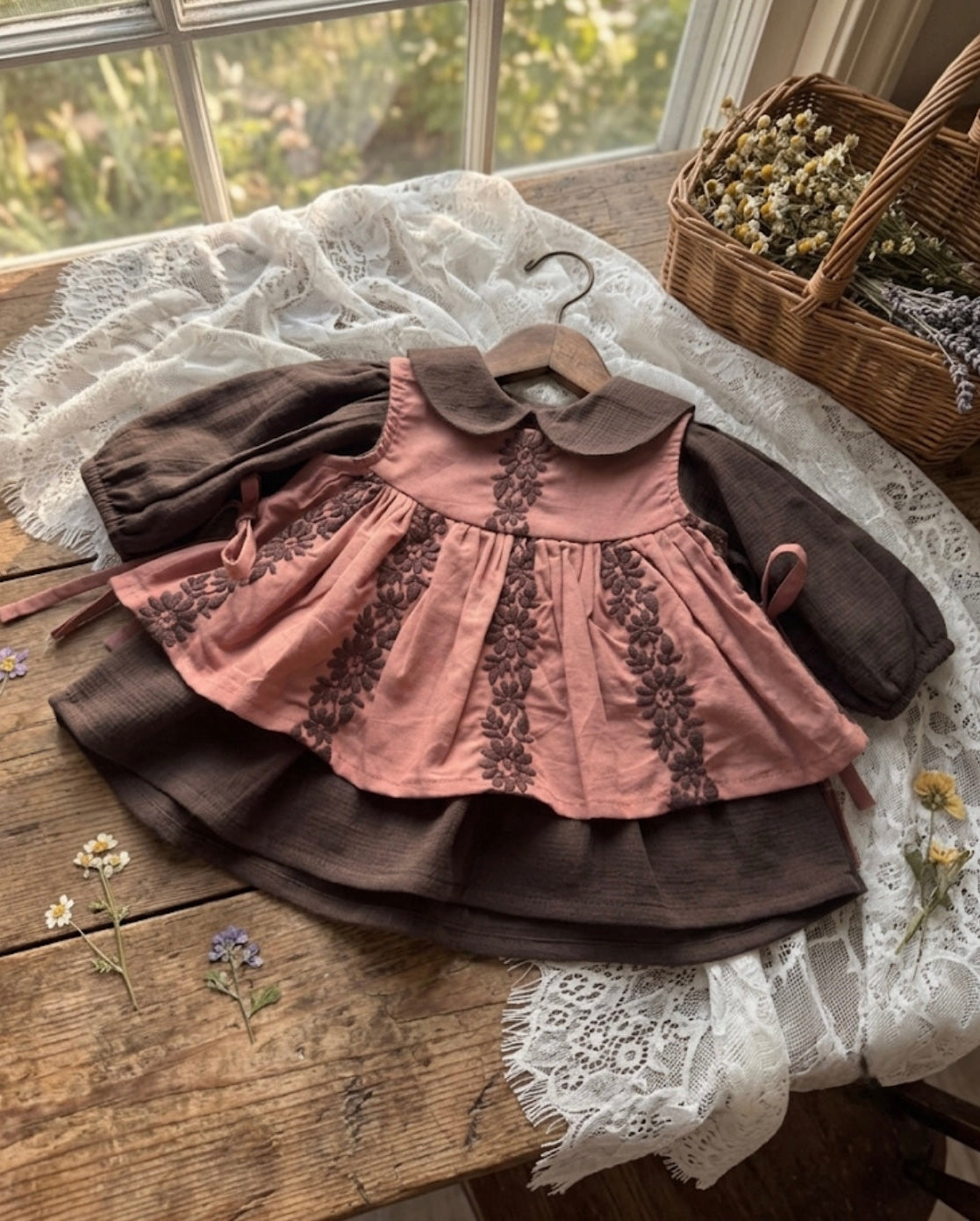 Rosewood Layered Pinafore set