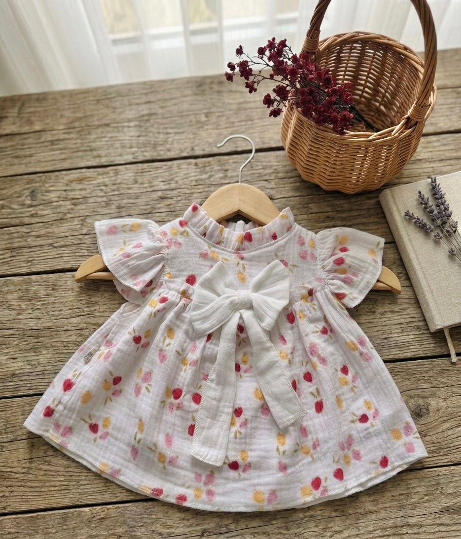Berry Flutter Bow frock