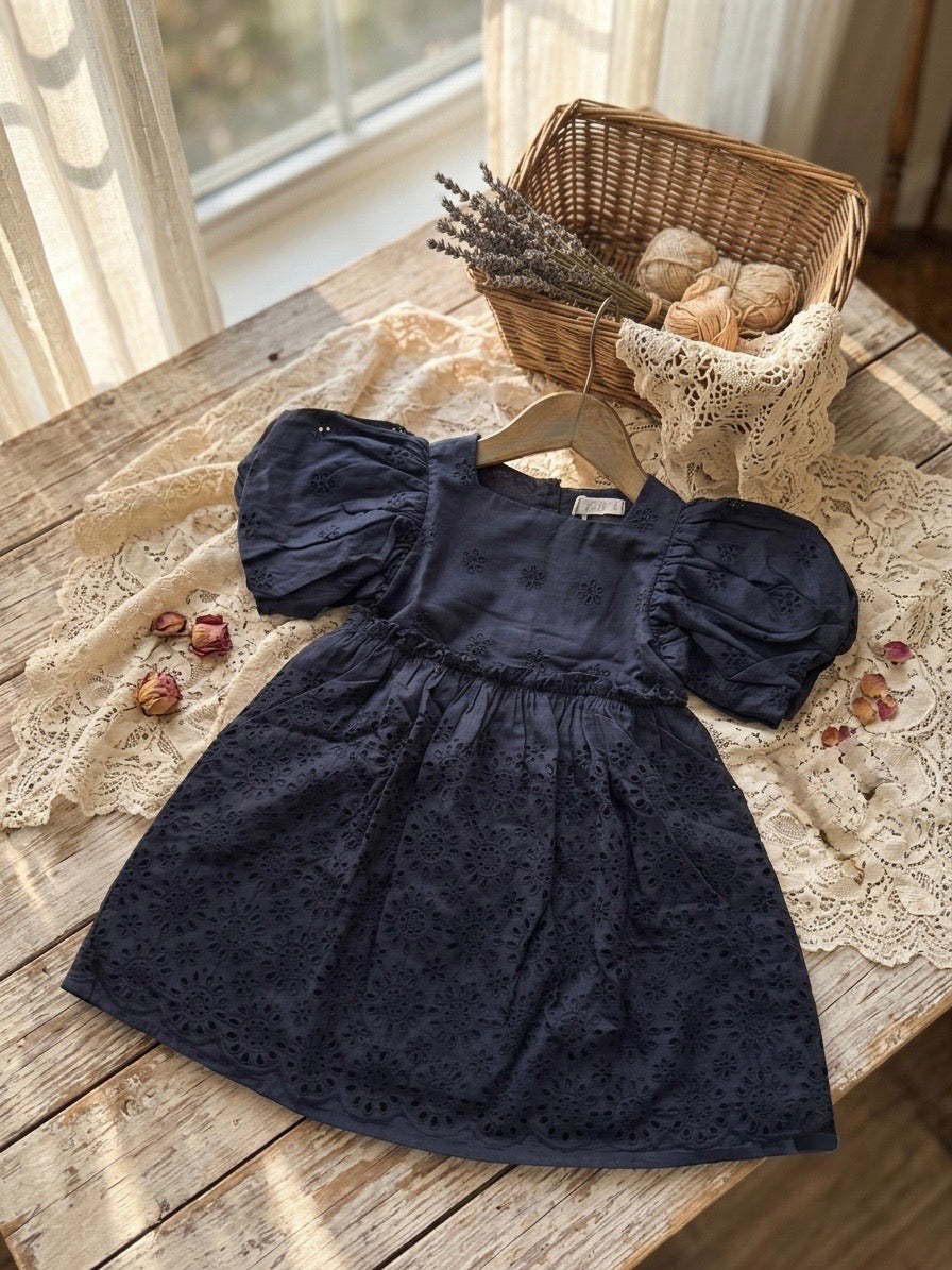 Midnight Broderie frock