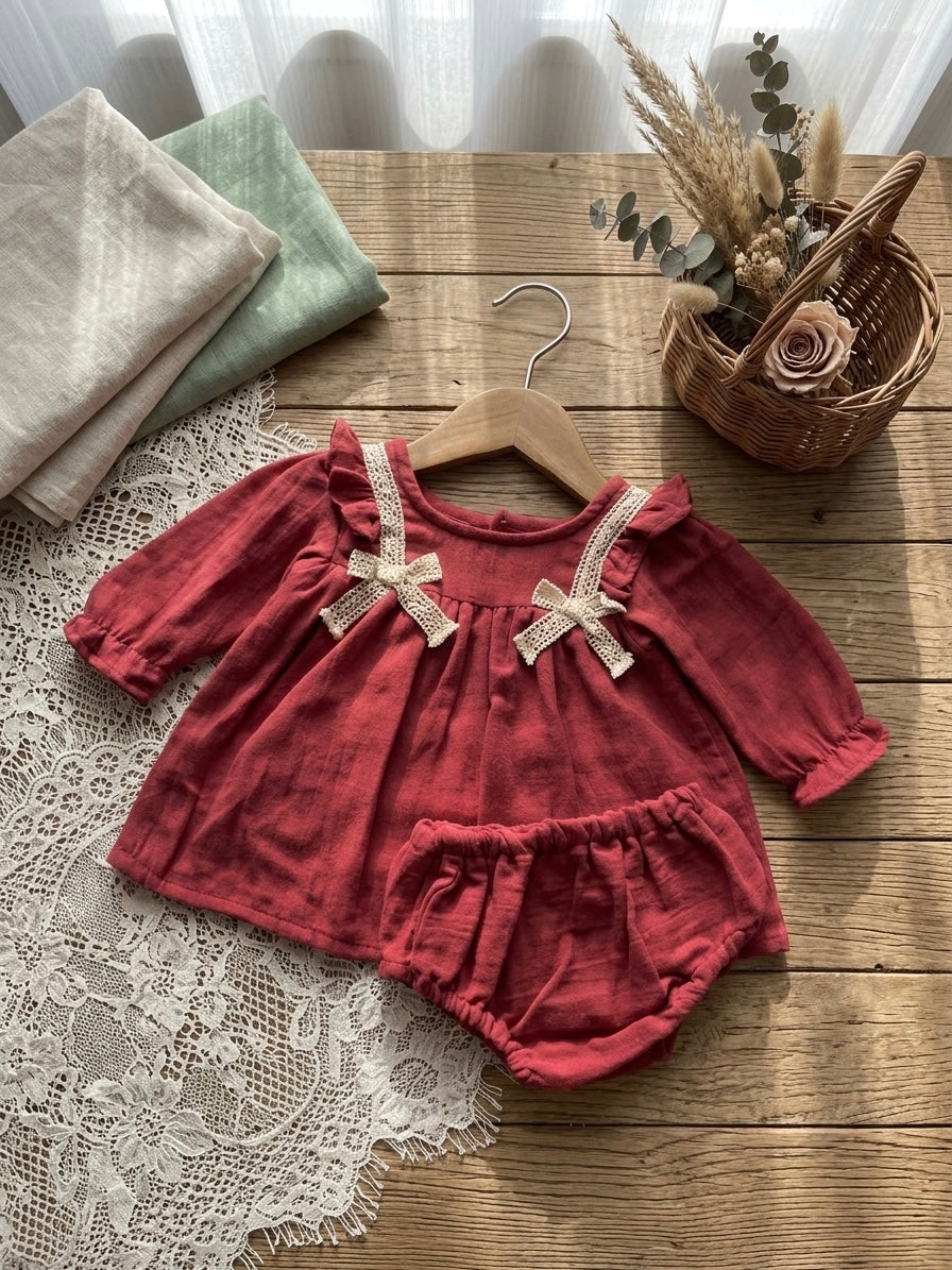 Crimson Cottage Bloomer set