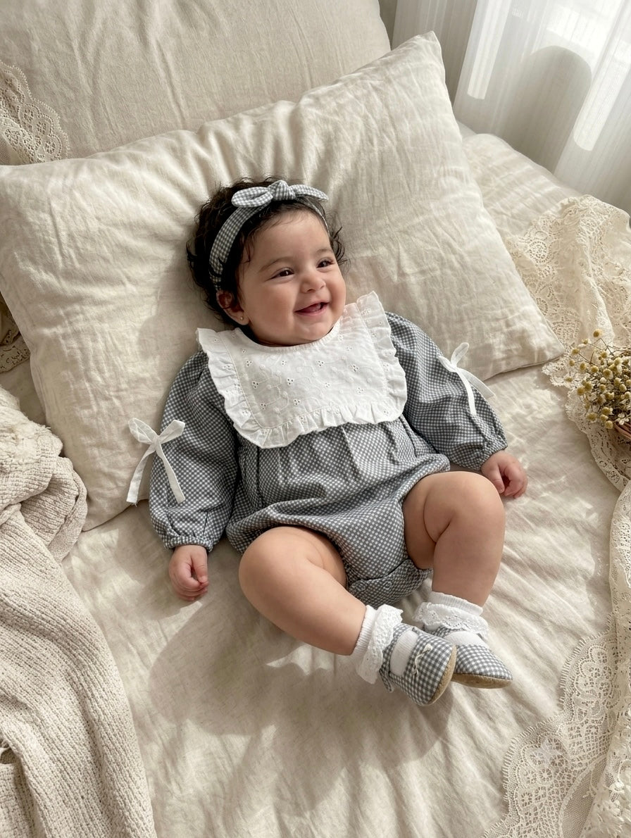 Lattice Check romper