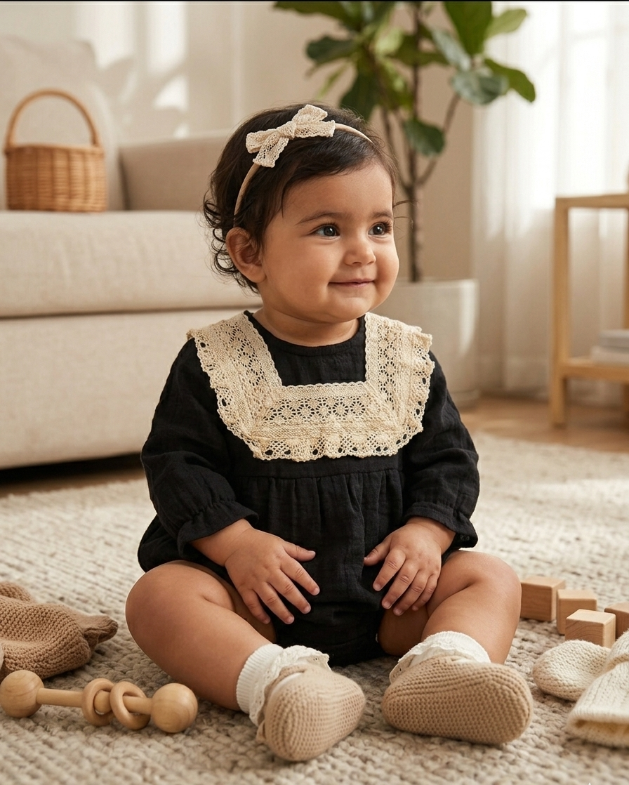 Raven Lace romper