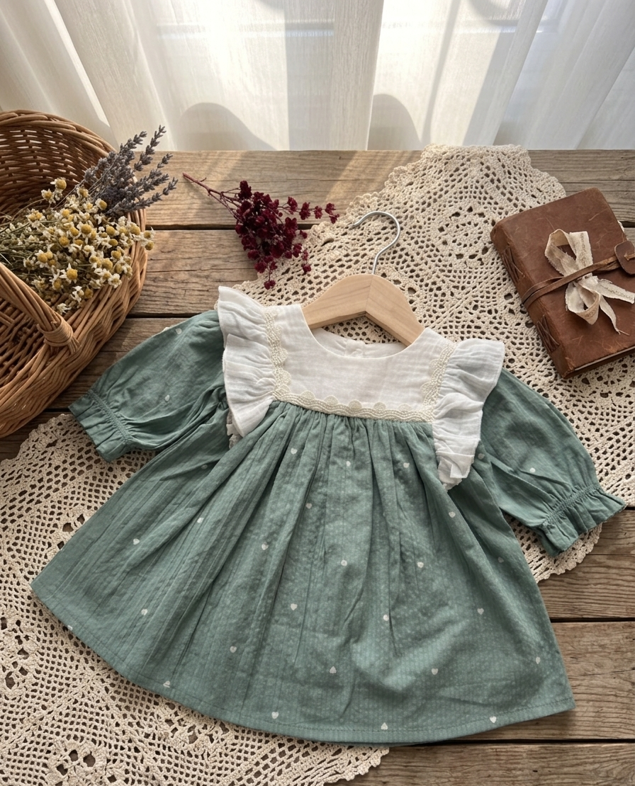 Sage Hearts frock