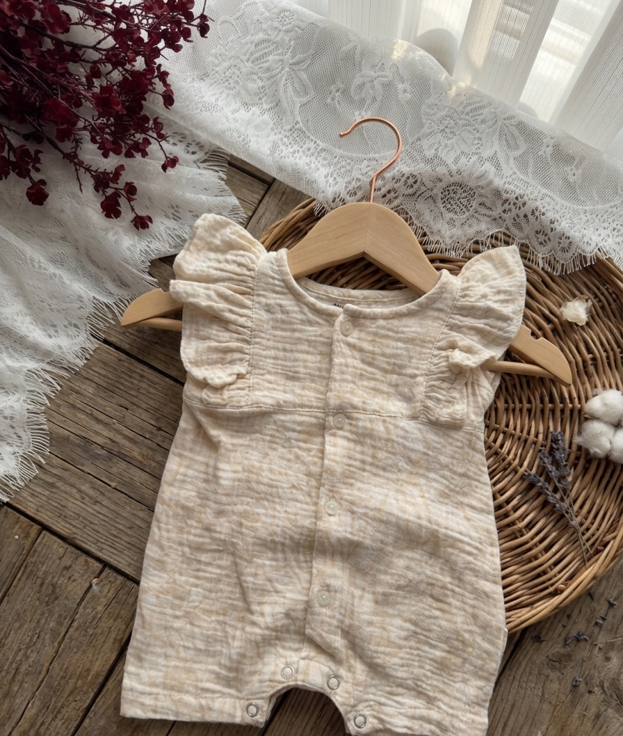Oatmeal Muslin romper