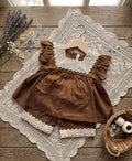 Mocha Crochet Lace set