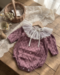 Mauve Jacquard Bubble Romper