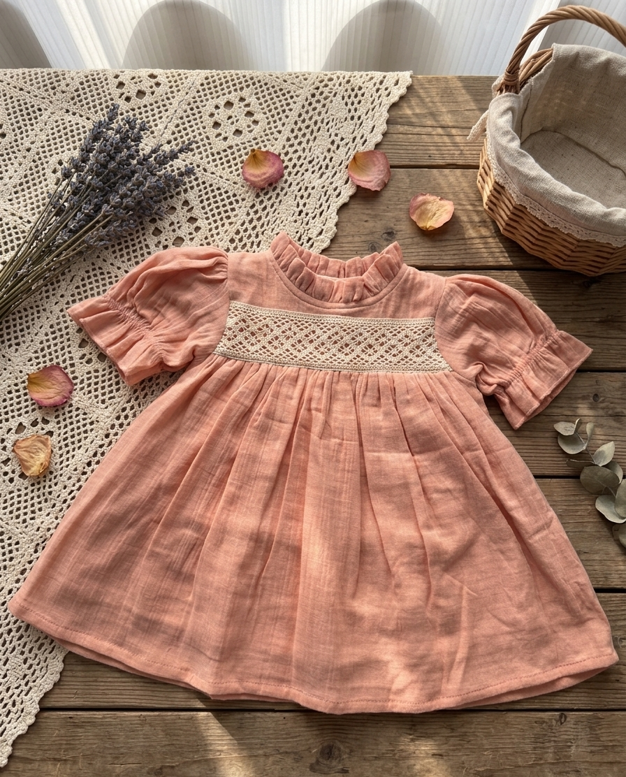Peach Oak frock
